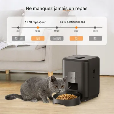 Petopia Distributeur automatique de nourriture intelligent - 2L - wifi