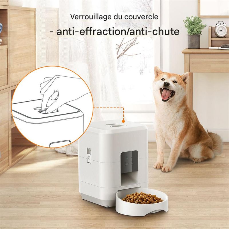 Petopia Distributeur automatique de nourriture intelligent - 2L - wifi