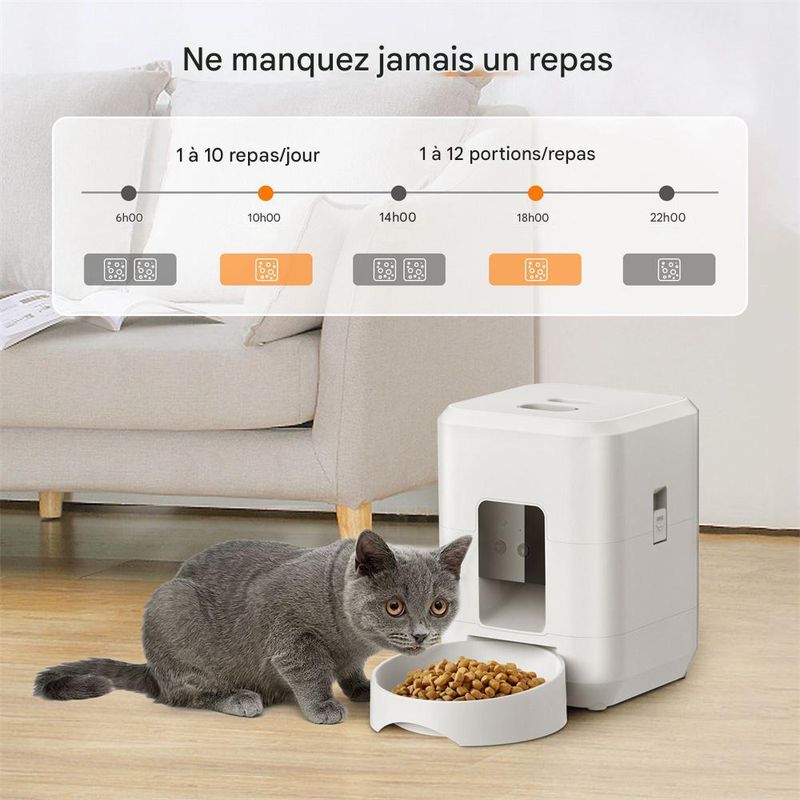 Petopia Distributeur automatique de nourriture intelligent - 2L - wifi