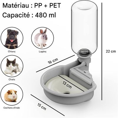 IntiMeg Distributeur d'eau pour cage de chien