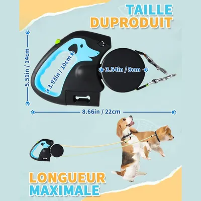 IntiMeg Laisse pour 2 Chiens