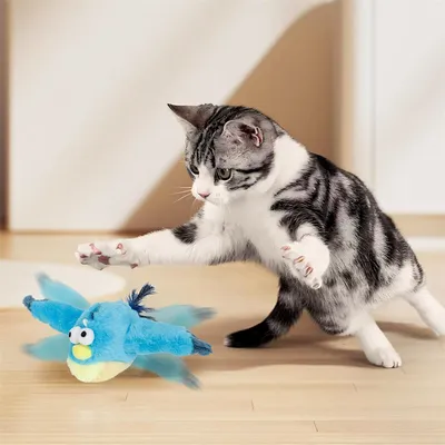 FurryFusion Jouet Oiseau interactif et rechargeable pour chat