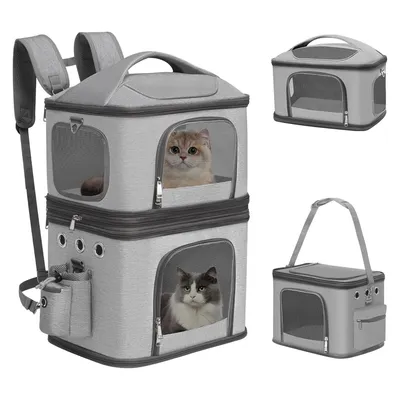 Petopia Sac à dos de transport pour 2 chiens et 2 chats