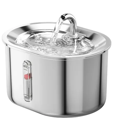 PurrfectFun Fontaine à eau pour chat avec fenêtre de niveau d'eau