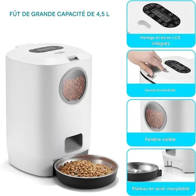 IntiMeg Distributeur de croquettes automatique pour chat IntiMeg Distributeur de croquettes automatique pour chat