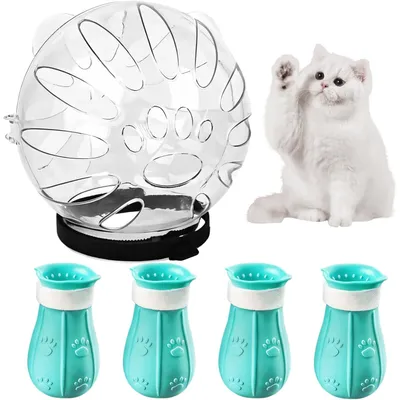 UAMLY Muselière bulle et protège-pattes pour chat
