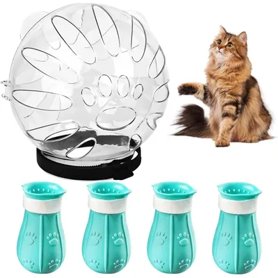 UAMLY Muselière bulle et protège-pattes pour chat