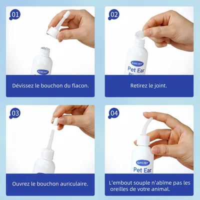 FurryFusion Liquide pour nettoyer les oreilles des animaux de compagnie