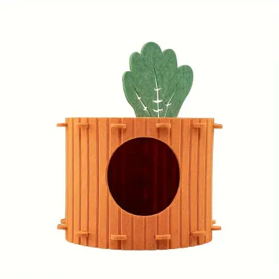 UAMLY Cama de fieltro con forma de zanahoria para gatos