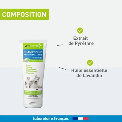 Shampooing antiparasitaire insectifuge