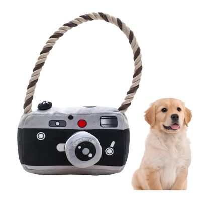 FurryFusion Jouet à mâcher en peluche caméra pour chien