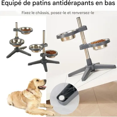 IntiMeg Lot de 2 gamelles surélevées pour chien