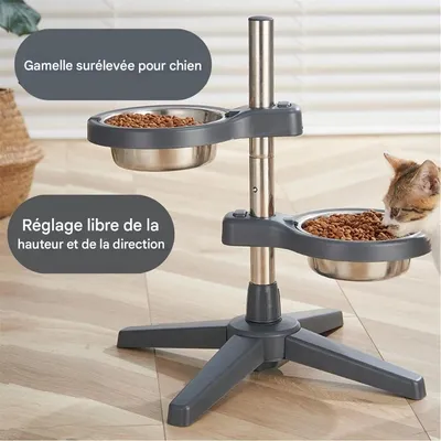 IntiMeg Lot de 2 gamelles surélevées pour chien