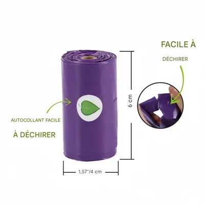 FurryFusion Sacs à crottes pour chien 120 unités