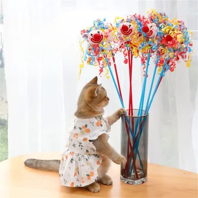 IntiMeg Canne à plumes en peluche pour chat