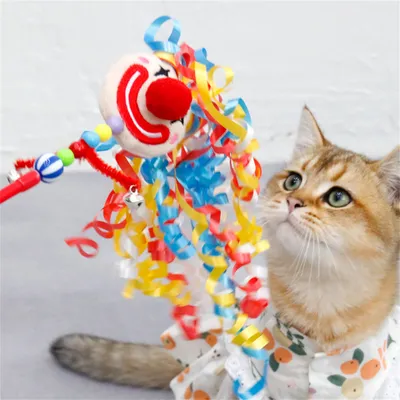 IntiMeg Canne à plumes en peluche pour chat