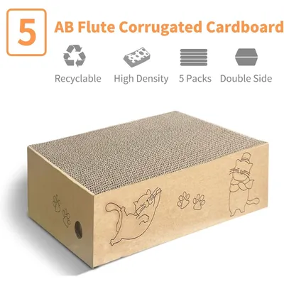 UAMLY Planche à gratter pour chat en forme de boîte