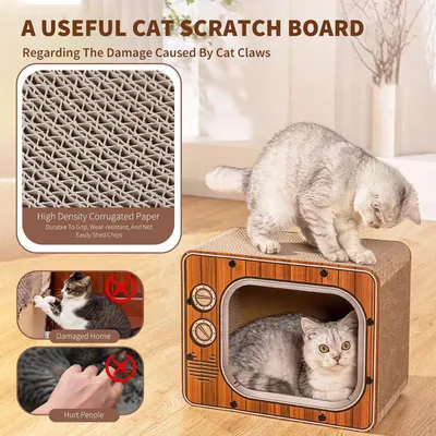 UAMLY Planche à gratter pour chat TV