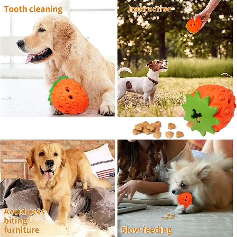 IntiMeg Jouet à mâcher en forme de fraise pour chien