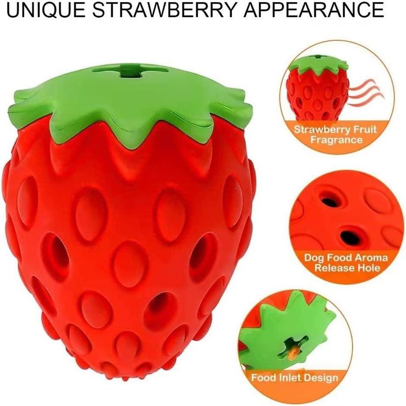 IntiMeg Jouet à mâcher en forme de fraise pour chien