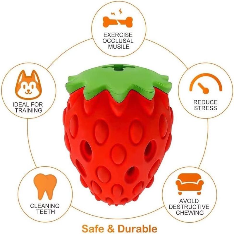 IntiMeg Jouet à mâcher en forme de fraise pour chien