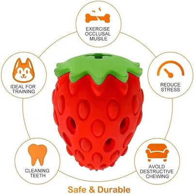 IntiMeg Jouet à mâcher en forme de fraise pour chien