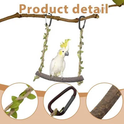 FurryFusion balançoire à oiseaux en bois