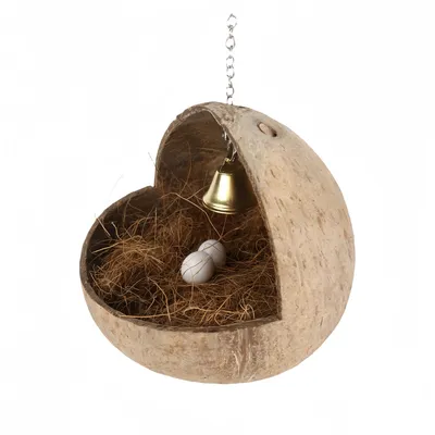 FurryFusion Nid en coquille de coco pour perroquet