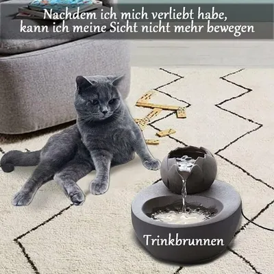 Fontaine d’eau - En céramique - Idéale pour chat et animal de compagnie