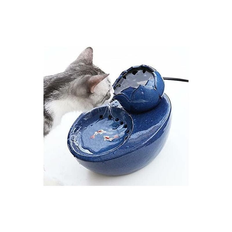 Fontaine d’eau - En céramique - Idéale pour chat et animal de compagnie