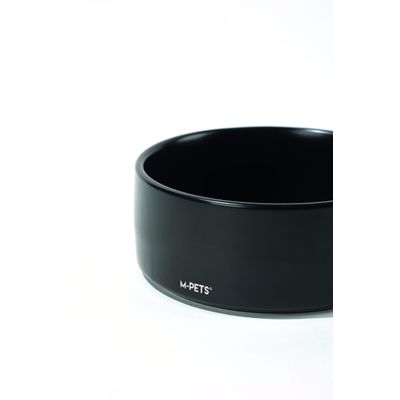 MPETS - OPERA Bols en céramique avec support en bambou 2x350 ml - Noir