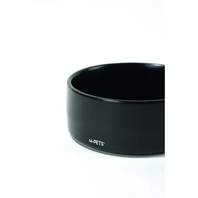 MPETS - OPERA Bols en céramique avec support en bambou 2x350 ml - Noir