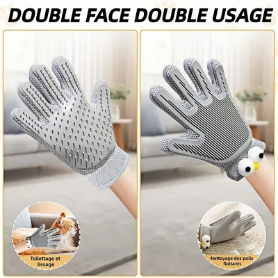 ZooVenture 2 En 1 Gants De Toilettage Pour Chiens Et Chats