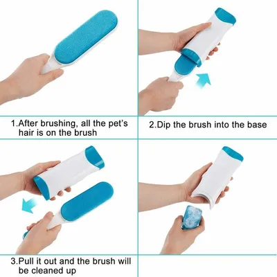 Brosse Anti Poils Animaux Chat & Chien - Brosse de Nettoyage Réutilisable