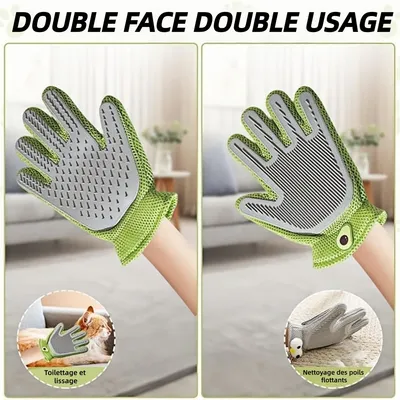 ZooVenture 2 En 1 Gants De Toilettage Pour Chiens Et Chats