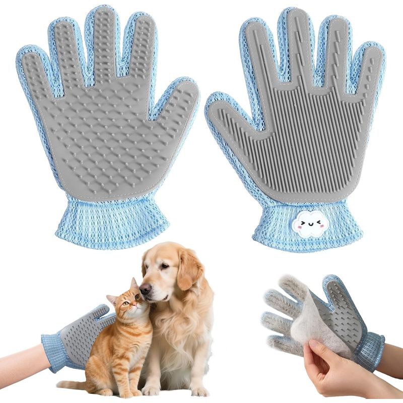 ZooVenture 2 En 1 Gants De Toilettage Pour Chiens Et Chats