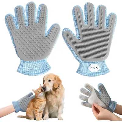 ZooVenture 2 En 1 Gants De Toilettage Pour Chiens Et Chats