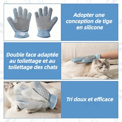 ZooVenture 2 En 1 Gants De Toilettage Pour Chiens Et Chats