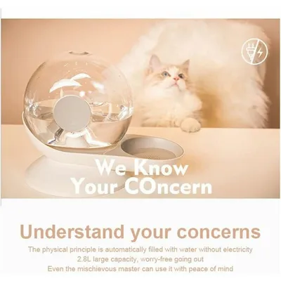 Distributeur d'eau Automatique pour Chien Chat, en Forme d'escargot 2.8 L