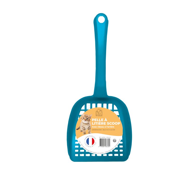 PET DESIGN Pelle a Litiere SCOOP Bleue - 26.5 x 12 x 4.5 cm