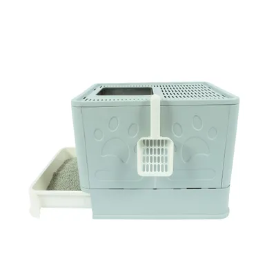 M-PETS Maison de toilette - SILE TOP - Grise - 51 x 41 x 12.5 cm