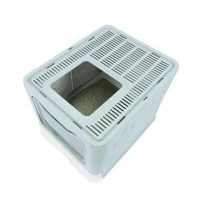 M-PETS Maison de toilette - SILE TOP - Grise - 51 x 41 x 12.5 cm