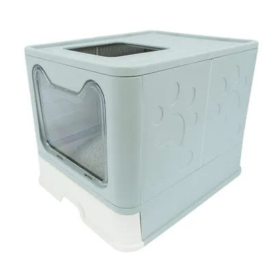 M-PETS Maison de toilette - SILE TOP - Grise - 51 x 41 x 12.5 cm