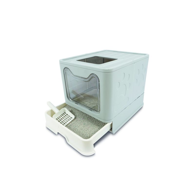 M-PETS Maison de toilette - SILE TOP - Grise - 51 x 41 x 12.5 cm