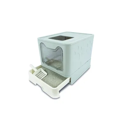 M-PETS Maison de toilette - SILE TOP - Grise - 51 x 41 x 12.5 cm