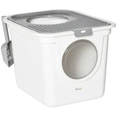 JIENAN SARL Toilette pour chats avec couvercle,pelle incluse,usage intérieu