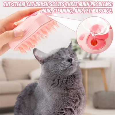 IntiMeg Brosse à vapeur 3 en 1 pour chiens et chats