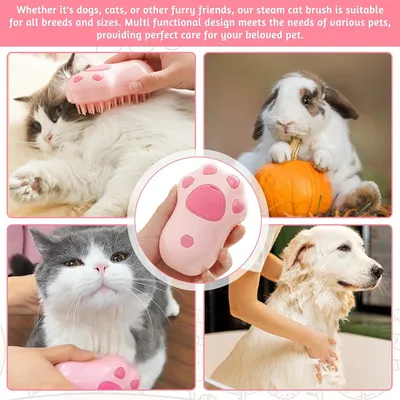 IntiMeg Brosse à vapeur 3 en 1 pour chiens et chats
