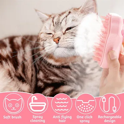 IntiMeg Cepillo de vapor 3 en 1 para perros y gatos