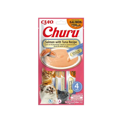 Churu chat - Recette saumon et au poulet